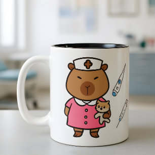 Capybara-Tierarzthelferin-Tasse   Süße veterinärme Zweifarbige Tasse
