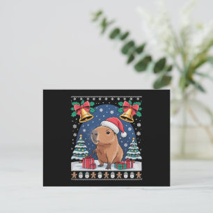Capybara-Tierliebhaber-Weihnachtsgeschenk Hässlich Feiertagspostkarte