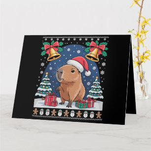 Capybara-Tierliebhaber Weihnachtsgeschenk Hässlich Karte