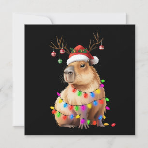 Capybara Tierliebhaber Weihnachtslichter Cappy Wei Feiertagskarte