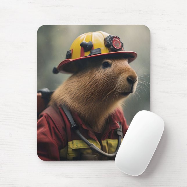 "Capybara to Rescue: Feuerwehrmann Außerordentlich Mousepad (Mit Mouse)