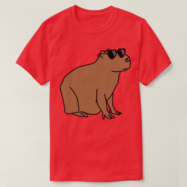 Capybara Tragende Sonnenbrille T-Shirt (Design vorne)