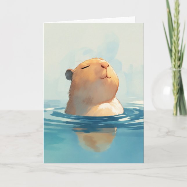 Capybara Tranquil Moment Karte (Vorderseite)