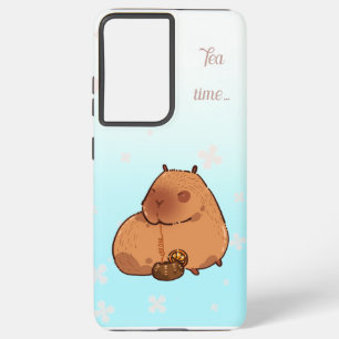 Capybara trinkt Zitronentee. Niedliche Capybara Samsung Galaxy Hülle