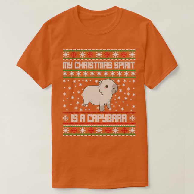 Capybara Ugly Weihnachtspulli T-Shirt (Design vorne)