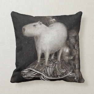 Capybara- und Dosenschildkrötefliegen durch Kissen