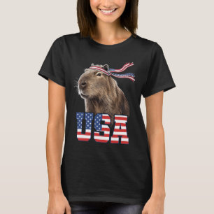 Capybara USA Patriotische Amerikanische Flagge Män T-Shirt
