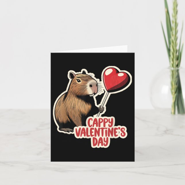 Capybara Valentine, Cappy Valentinstag, Capybara Karte (Vorderseite)