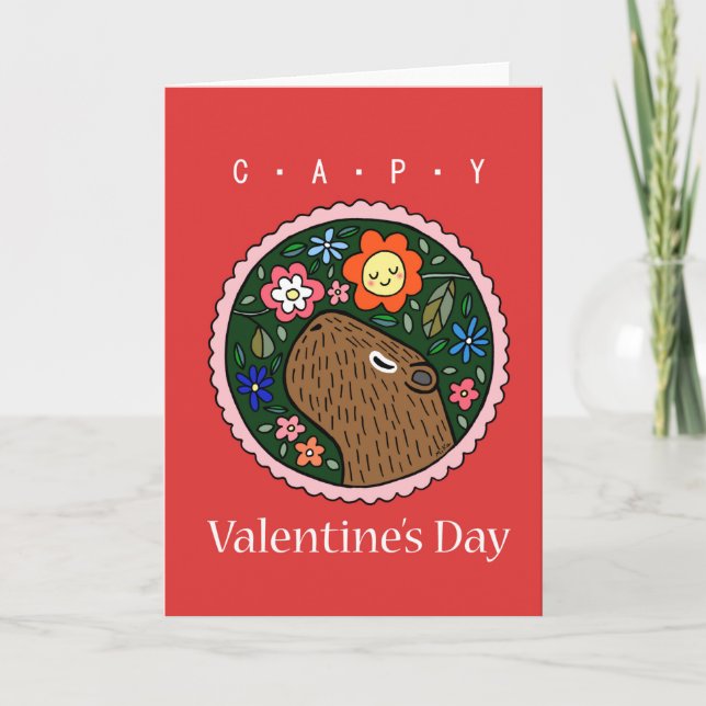 Capybara Valentinstag Capybara Liebhaber I Liebe S Karte (Vorderseite)
