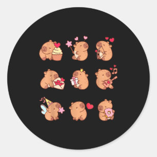 Capybara Valentinstag Lustiges Capy Tierliebhaber Runder Aufkleber