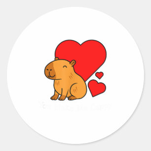 Capybara Valentinstag Pun Mach mich cappy Runder Aufkleber