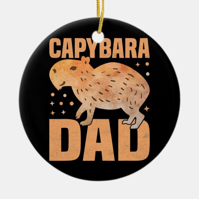 Capybara Vater Funny Cavies Rodent Capybara Lover Keramik Ornament (Vorne)