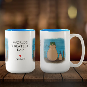 Capybara Vater und Sohn Personalisiert Zweifarbige Tasse