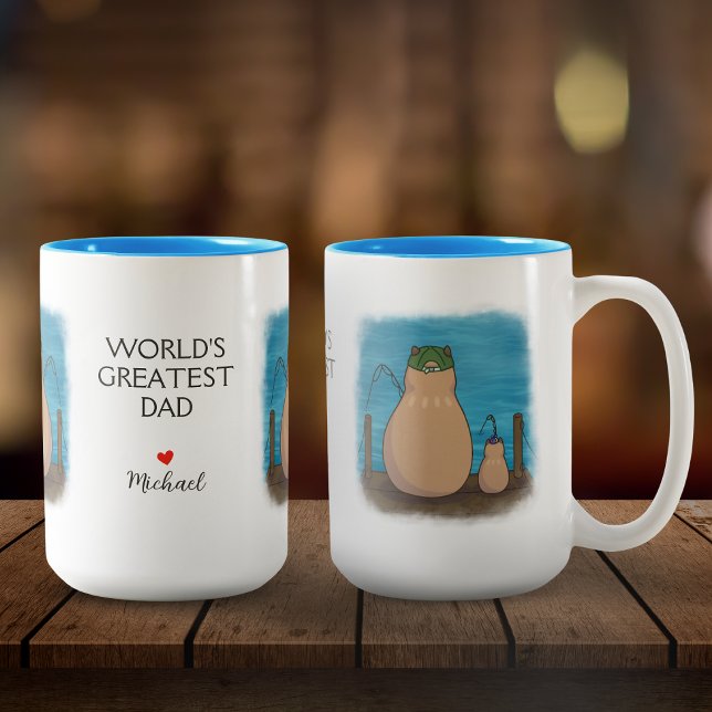 Capybara Vater und Sohn Personalisiert Zweifarbige Tasse (Von Creator hochgeladen)