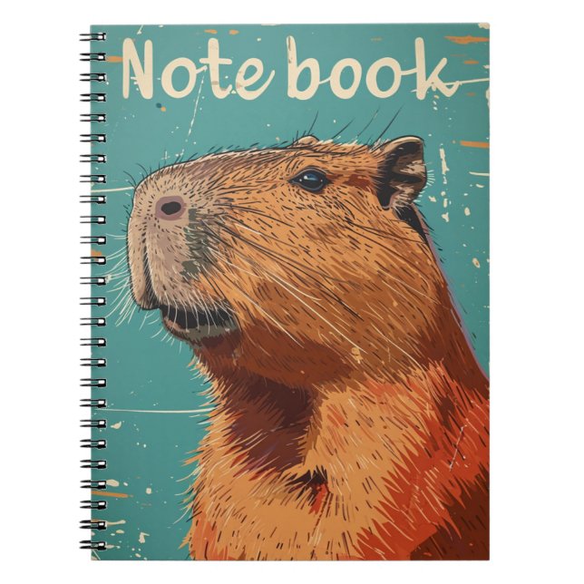 Capybara Vintage Notizblock (Vorderseite)