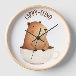 Capybara Wall Clock, Capybara Gift, Cappyccino Uhr