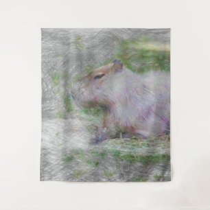 Capybara Wandteppich