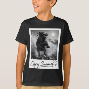 Capybara Wasserski fahren Sommer lustiges Meme T-Shirt