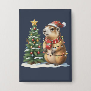 Capybara Weihnachten Cappy Tierliebhaber Xmas Button