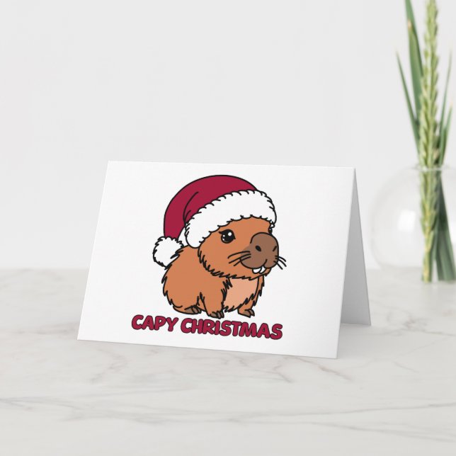 Capybara Weihnachten Karte (Vorderseite)
