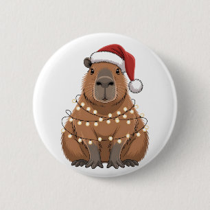 Capybara Weihnachten Matching Lustiger Santa Button