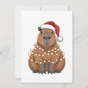 Capybara Weihnachten Matching Lustiger Santa Dankeskarte
