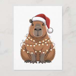Capybara Weihnachten Matching Lustiger Santa Einladungspostkarte