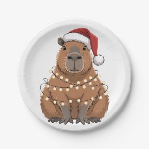 Capybara Weihnachten Matching Lustiger Santa Pappteller