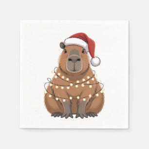 Capybara Weihnachten Matching Lustiger Santa Serviette