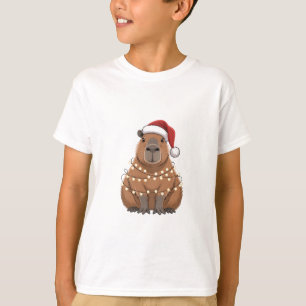 Capybara Weihnachten Matching Lustiger Santa T-Shirt