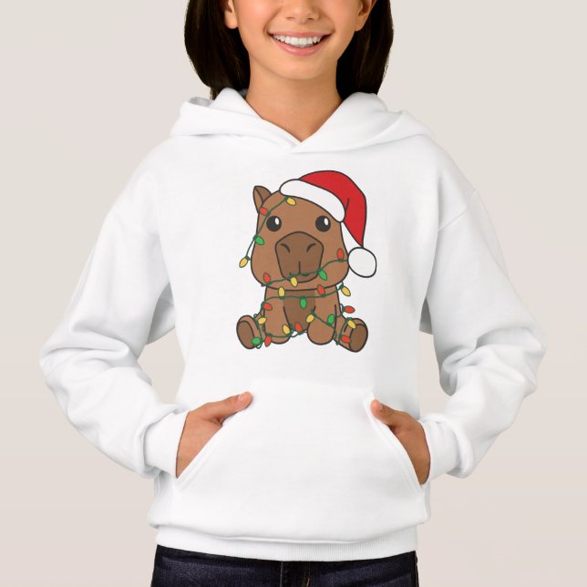 Capybara Weihnachten Winter Tiere Urlaub Hoodie (Vorderseite)