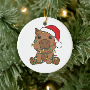 Capybara Weihnachten Winter Tiere Urlaub Keramik Ornament