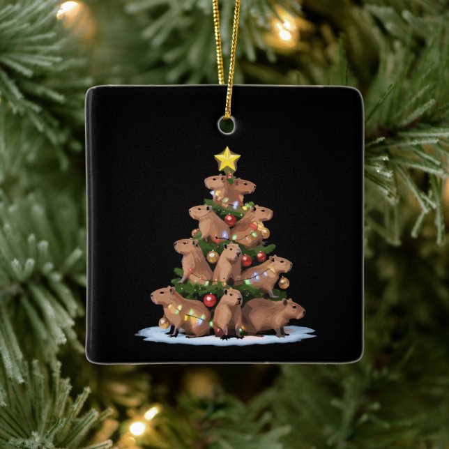 Capybara Weihnachtsbaum Geschenk Funny Xmas Capy Keramikornament (Baum)