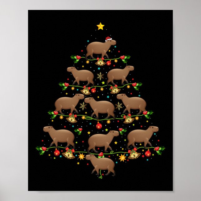 Capybara Weihnachtsbaum Geschenk Spaß Weihnachten  Poster (Vorne)