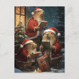 Capybara Weihnachtsfeiertag Capy Postkarte