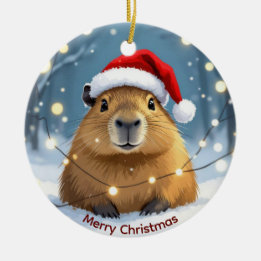 Capybara-Weihnachtsgrüße Keramik Ornament