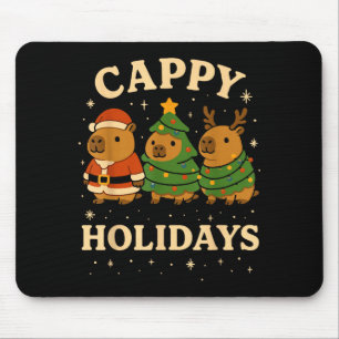 Capybara-Weihnachtshemd, Lustige Capy-Feiertage Mousepad
