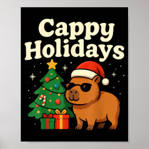 Capybara-Weihnachtshemd, Lustige Capy-Feiertage Poster