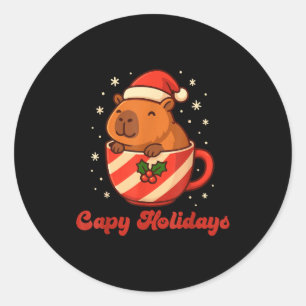 Capybara-Weihnachtshemd, Lustige Capy-Feiertage Runder Aufkleber