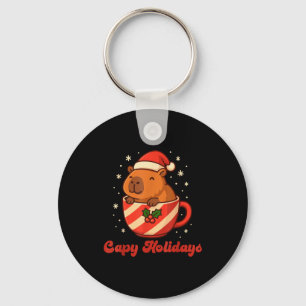 Capybara-Weihnachtshemd, Lustige Capy-Feiertage Schlüsselanhänger