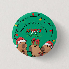 Capybara-Weihnachtslichter-Geburtstagsfeier Button