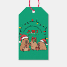 Capybara Weihnachtslichter Geburtstagsfeier Geschenkanhänger