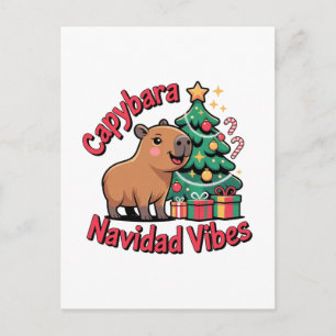 Capybara-Weihnachtsstimmung Feiertags-Humor Postkarte