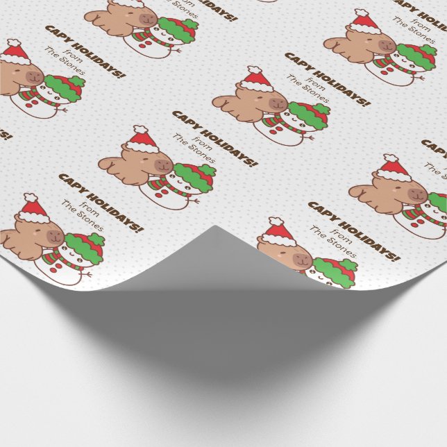 Capybara Weihnachtswrapping Papers - Niedlich Funn Geschenkpapier (Ecke)