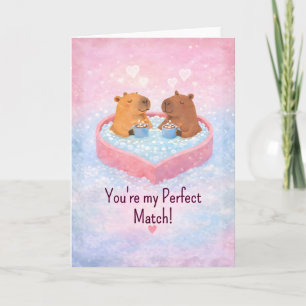 Capybara Whirlpool-Liebe süßes Valentinstagsgesche Feiertagskarte