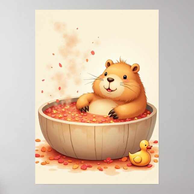 Capybara Whirlpool-Relaxation Aufkleber Capybara-F Poster (Vorne)