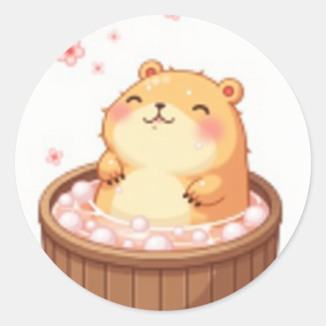 Capybara Whirlpool-Relaxation Aufkleber Capybara S (Vorderseite)