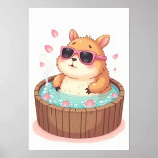 Capybara Whirlpool-Relaxation Aufkleber Capybara V Poster (Vorne)