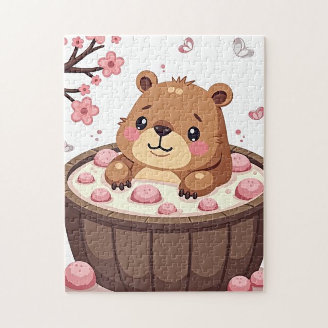 Capybara Whirlpool-Relaxations-Badebomben Kirschbl Puzzle (Vertikal)