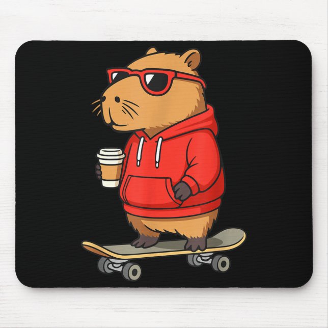 Capybara With Sungles Skater Capy  Mousepad (Vorne)